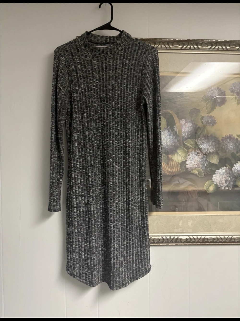 Abercrombie & Fitch Long Sleeve Knit Dress in Marled Gray